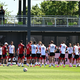 Die Nationalmannschaft trainiert erstmals in der WM-Vorbereitung auf dem Platz.  - Foto: Federico Gambarini/dpa