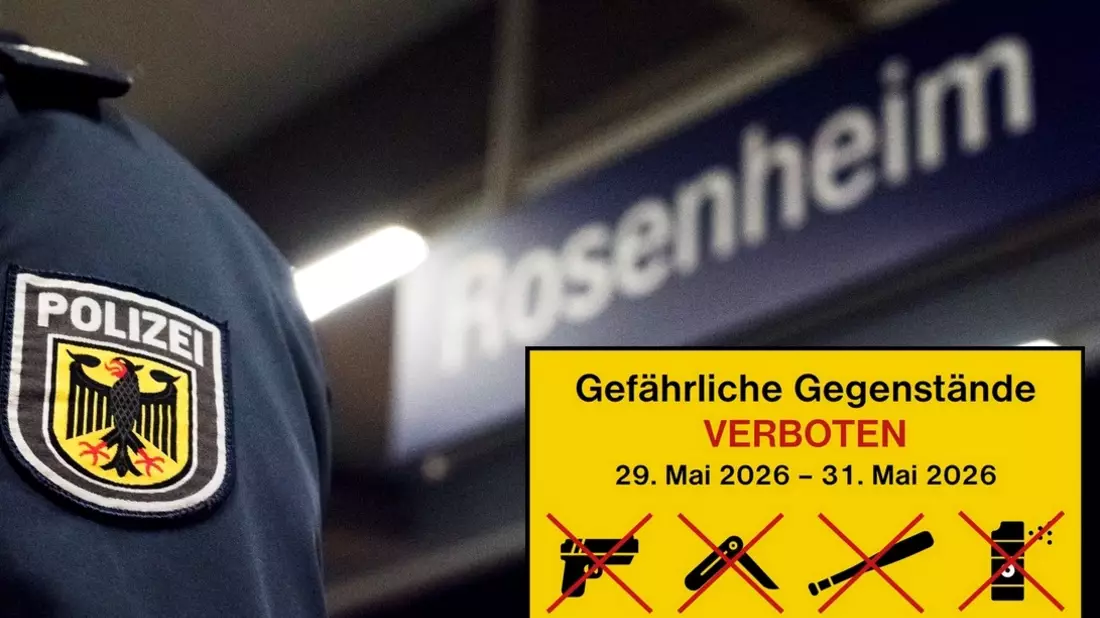 Bundespolizeidirektion München: Schwerpunkteinsatz und vorübergehendes Mitführverbot von gefährlichen Gegenständen - Allgemeinverfügung für den Bahnhof Rosenheim - Bild: presseportal.de