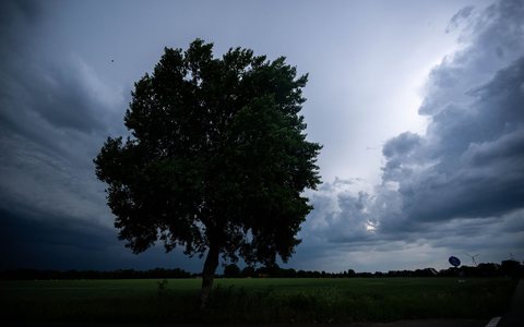 Wegen einer Gewitterfront gelten erste Unwetterwarnungen im Westen Deutschlands. - Foto: Sina Schuldt/dpa