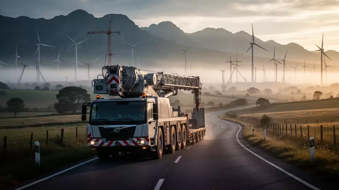 Windpark Plettenberg: 7,5-Millionen-Euro-Kran hebt fünf Anlagen - Bild: über boerse-global.de