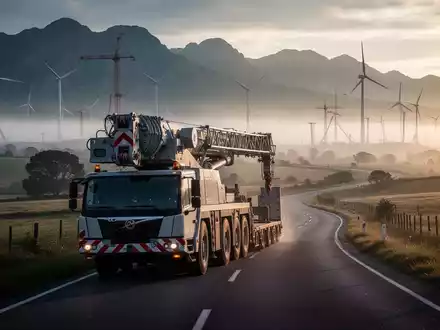 Windpark Plettenberg: 7,5-Millionen-Euro-Kran hebt fünf Anlagen - Foto: über boerse-global.de