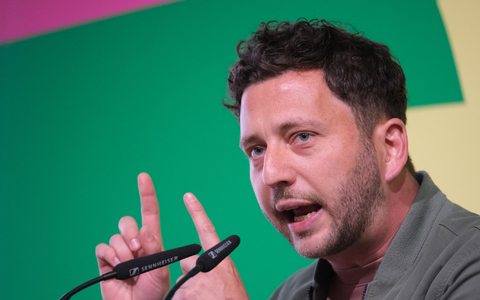 Grünen-Chef Felix Banaszak warnt: 2033 darf nicht wie 1933 werden. (Archivfoto) - Foto: Sebastian Willnow/dpa