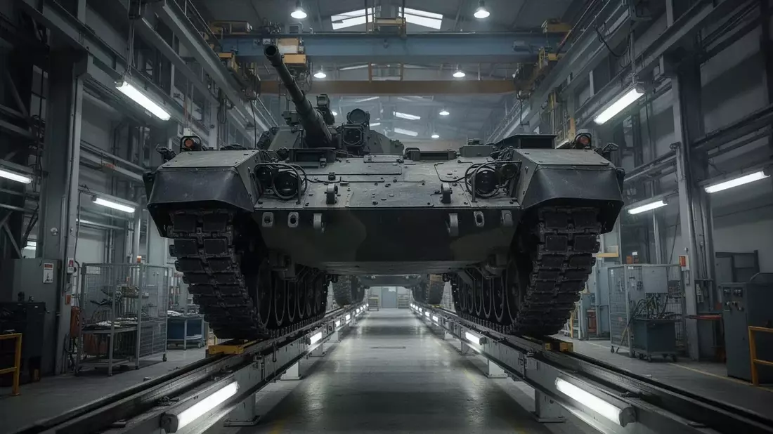 Two Catalysts, No Direct Orders: How Renk Cashed In on Defense Sector Momentum Illustration mit AI erstellt übermittelt durch boerse-global.de