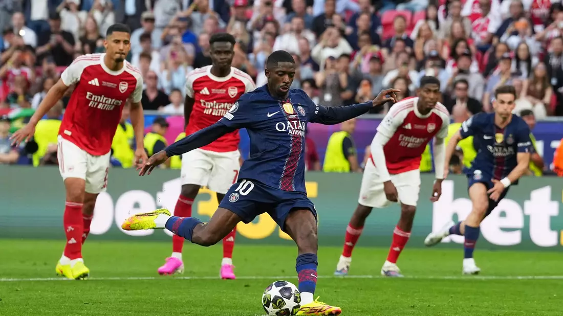 Ousmane Dembele sorgt für den Ausgleich.  - Bild: Andreea Alexandru/AP/dpa