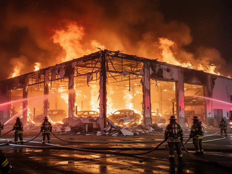 Autohaus-Brand in Füssen: Millionenschaden, fünf Feuerwehren im Einsatz - Foto: über boerse-global.de