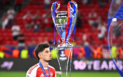 Kai Havertz muss weiter auf den ersten Champions-League-Titel mit Arsenal warten.  - Foto: Tom Weller/dpa