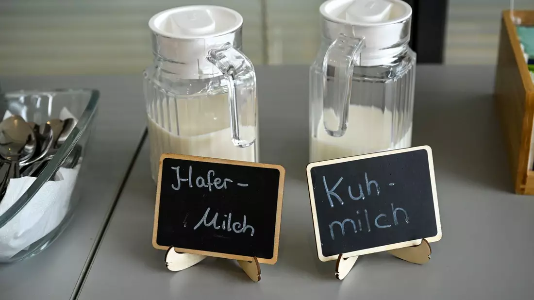 Echte «Milch» gibt es laut Vorschrift nur von Tieren - aber im Alltag werden auch Pflanzendrinks so genannt.  - Bild: Jens Kalaene/dpa