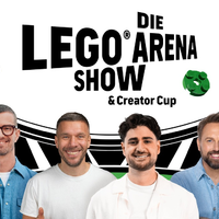 Joko Winterscheidt, Lukas Podolski, Elias Nerlich, Steven Gätjen LEGO® Arena Show - Foto: 2026 The LEGO Group, presseportal.de
