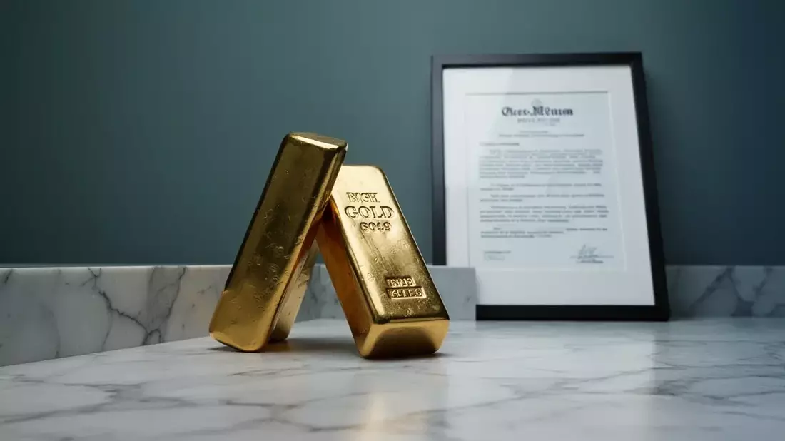 Gold Slips as Surging US Data Trump Middle East Tensions, Even as Central Banks Hoard Record Tonnage Illustration mit AI erstellt übermittelt durch boerse-global.de