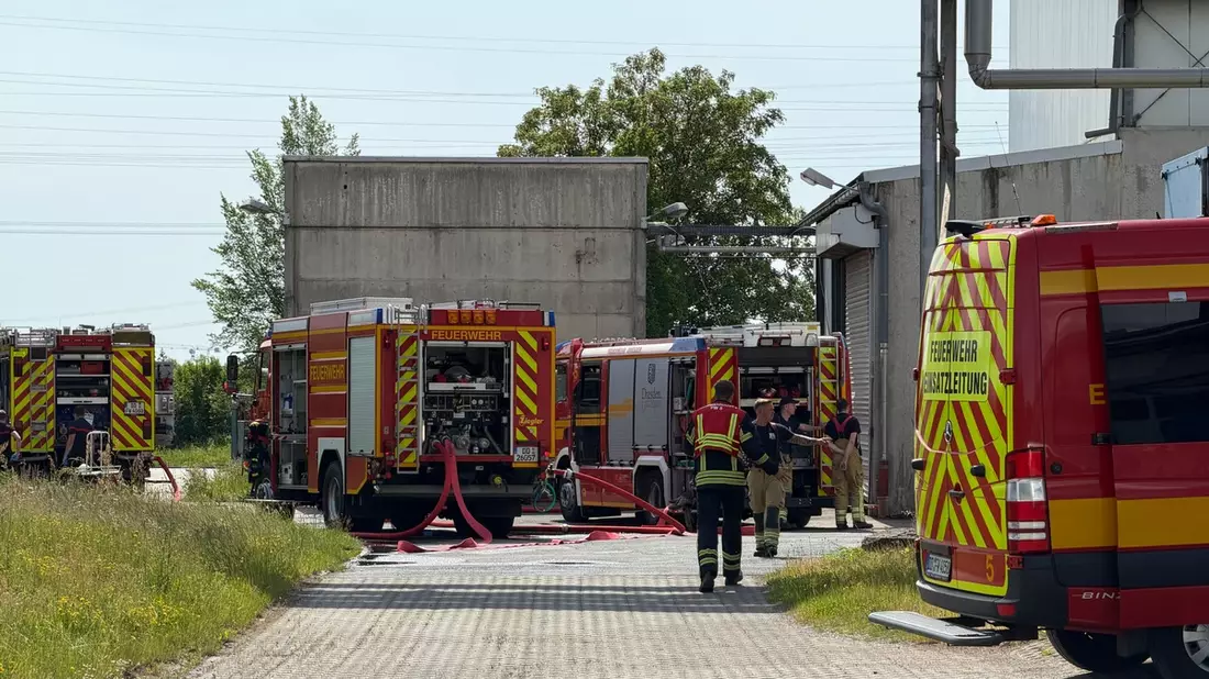 FW Dresden: Erneuter Brand im Pelletlager eines Heizkraftwerks - Bild: presseportal.de
