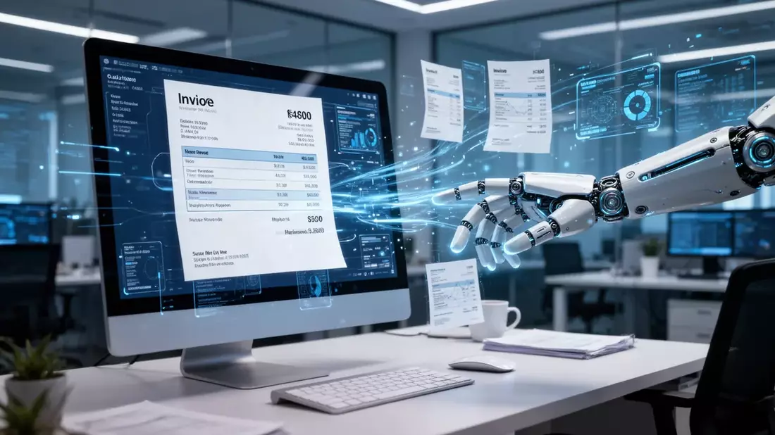 E-Rechnung: KI spart Finanzteams bis zu 50% Abstimmungsarbeit Illustration mit AI erstellt übermittelt durch boerse-global.de