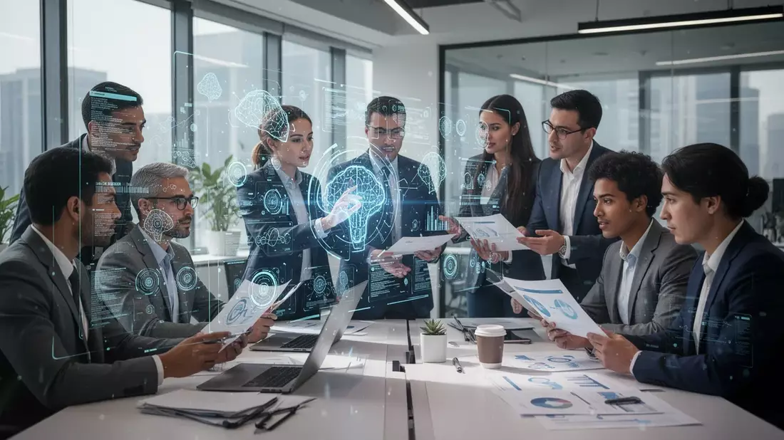KI in Unternehmen: 48% der HR investieren, aber nur 20% nutzen umfassend Illustration mit AI erstellt übermittelt durch boerse-global.de