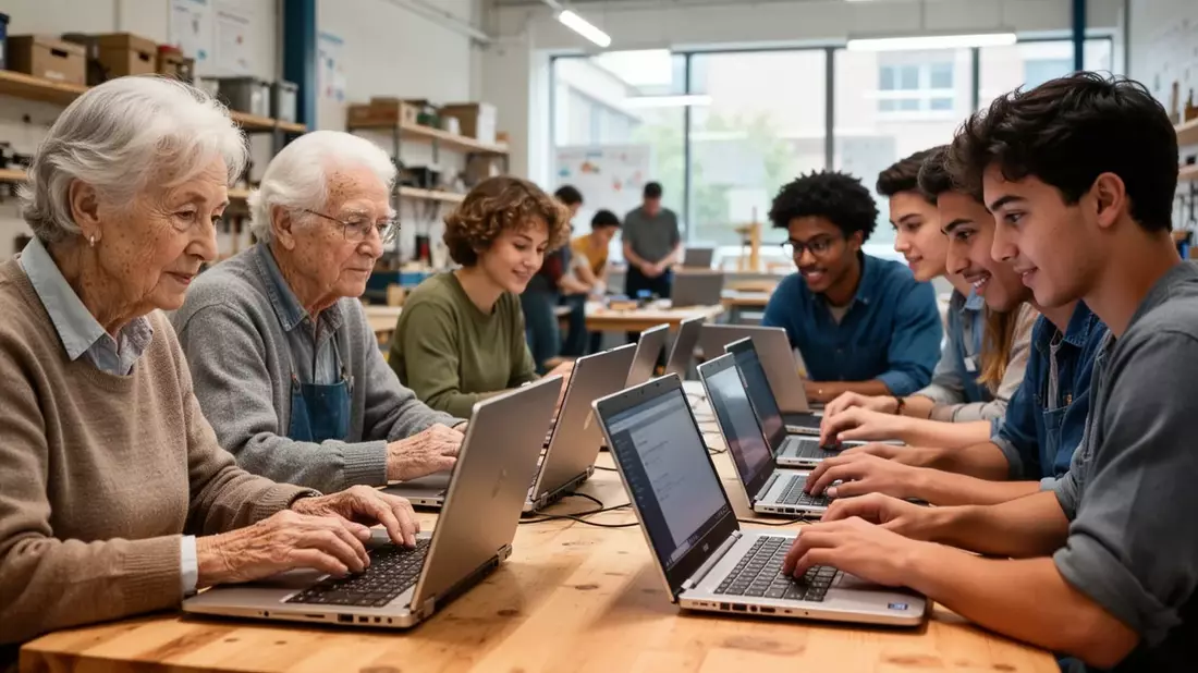 Laptop-Spenden: Viernheim startet Computer-Workshop für Bedürftige Illustration mit AI erstellt übermittelt durch boerse-global.de