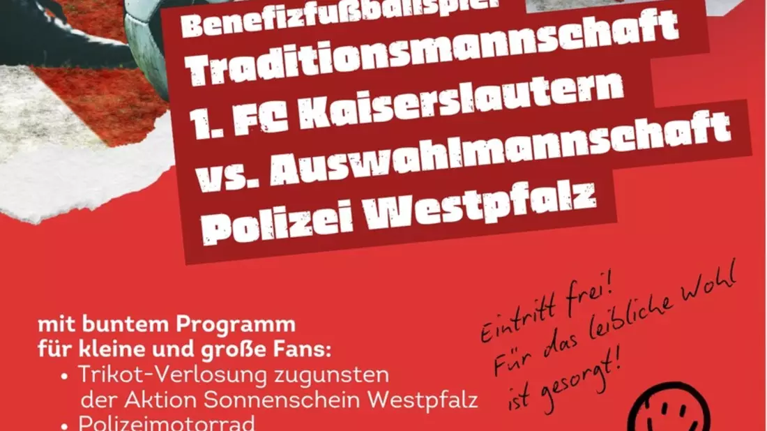 POL-PPWP: Benefizfußballspiel: 1. FCK-Traditionsmannschaft vs. Polizei-Auswahl - Bild: presseportal.de