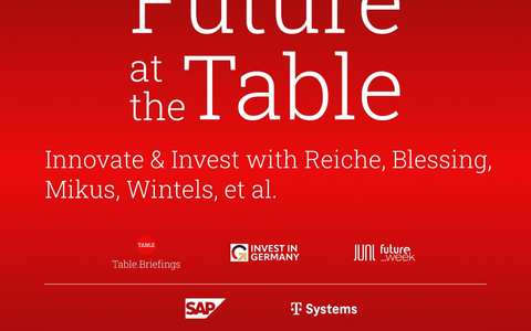 Future at the Table - Innovate and Invest: Kanzlerbeauftragter Martin Blessing und Table.Briefings laden am 8. Juni in Berlin zum Dialog über Deutschlands Investitionszukunft ein - Bild: presseportal.de