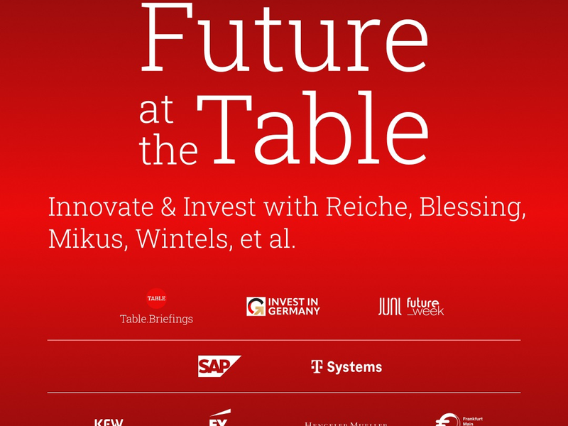 Future at the Table - Innovate and Invest: Kanzlerbeauftragter Martin Blessing und Table.Briefings laden am 8. Juni in Berlin zum Dialog über Deutschlands Investitionszukunft ein - Foto: presseportal.de
