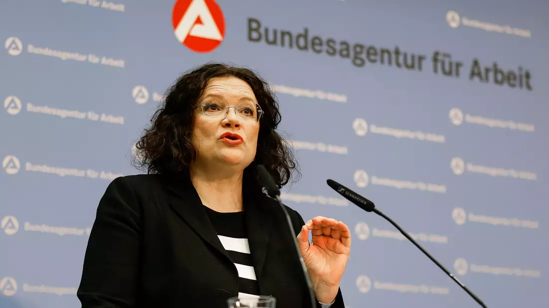 BA-Chefin Andrea Nahles wird die Finanzzahlen im Haushaltsausschuss des Bundestags vorstellen. (Archivfoto) - Bild: Daniel Löb/dpa