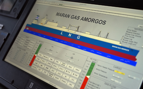 Das LNG-Tankschiff «Maran Gas Amorgos» der griechischen Reederei Maran Gas Maritime lag neulich für eine Wartung in einem spanischen Trockendock. - Bild: Helge Toben/dpa