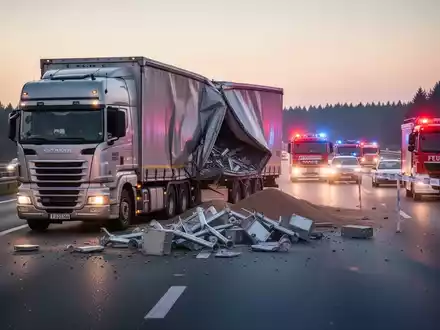Lastwagen-Unfallserie Juni: 24 Tonnen Metall durchbrechen Wand - Foto: über boerse-global.de