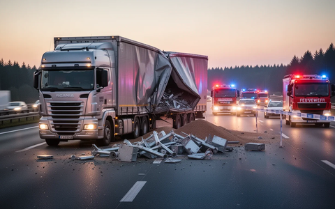 Lastwagen-Unfallserie Juni: 24 Tonnen Metall durchbrechen Wand - Bild: über boerse-global.de