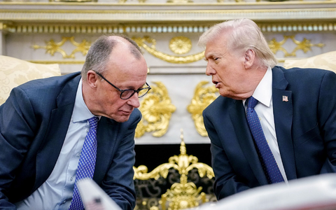 Merz und Trump: Das Verhältnis der beiden ist inzwischen deutlich abgekühlt. (Archivbild) - Bild: Kay Nietfeld/dpa