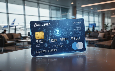 A close-up of a modern credit card or expense receipt with digital financial data overlays, symbolizing automated expense management. - Bild: über boerse-global.de