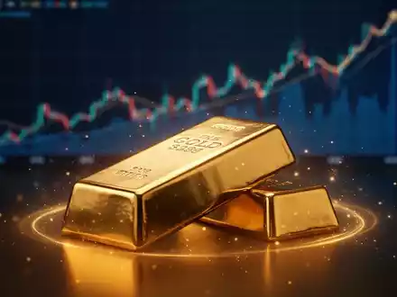 Ein glänzender Goldbarren mit Lichtreflexionen und unscharfen Finanzdiagrammen im Hintergrund, die einen Aufwärtstrend zeigen. - Foto: über boerse-global.de