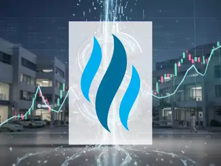 Digitale Darstellung von Gesundheitsdaten, die in ein stilisiertes Dollarzeichen fließen, mit medizinischen Einrichtungen und einem Aktienchart im Hintergrund. - Foto: über boerse-global.de