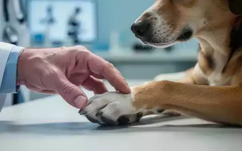 Eine menschliche Hand streichelt sanft die Pfote eines Hundes, was die Pflege und medizinische Fortschritte bei Arthrose bei Mensch und Tier symbolisiert. - Foto: über boerse-global.de
