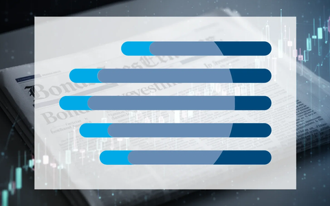 Eine Finanzzeitung mit Schlagzeilen über Anleihen und Investitionen, überlagert von einem digitalen Börsenchart. - Foto: über boerse-global.de