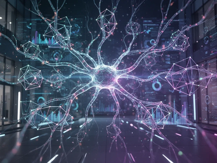 An abstract digital illustration showing interconnected glowing lines and geometric shapes, representing AI memory and proactive data processing. - Foto: über boerse-global.de