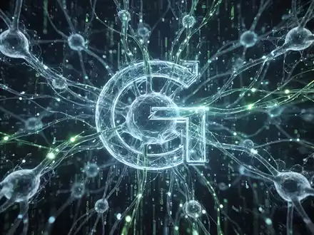 An abstract digital illustration showing glowing blue and green interconnected lines and nodes, representing AI and data flow. - Foto: über boerse-global.de