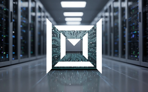 Nahaufnahme eines komplexen Mikrochips mit Schaltkreisen vor dem unscharfen Hintergrund eines Rechenzentrums mit Serverracks. - Foto: über boerse-global.de