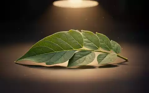 A close-up, artfully lit photograph of a single vibrant green moringa leaf, highlighting its intricate vein structure. - Foto: über boerse-global.de