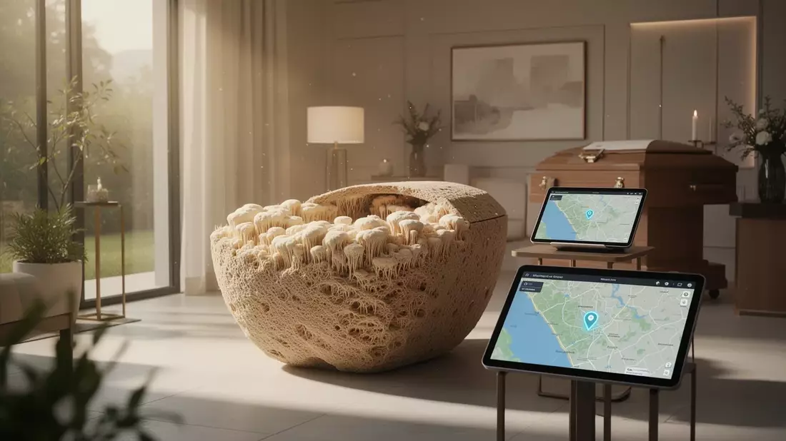 Bestattungsbranche: GPS-Tracker, Pilzsarg und Luxus-Leichenwagen