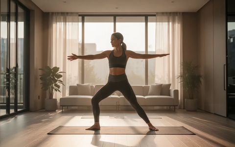 Eine Person führt eine achtsame Morgenroutine in einem sonnigen, minimalistischen Zuhause durch, die Ruhe und Disziplin ausstrahlt. - Foto: über boerse-global.de