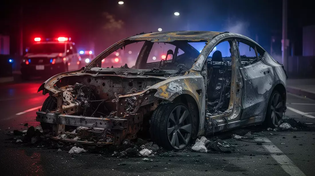 Elektroauto-Brand in Mannheim: Feuerwehr verhindert Schlimmeres