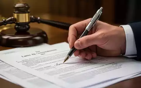 Eine Hand unterschreibt ein Dokument mit einem Stift, im Hintergrund unscharfe Gesetzestexte und ein Hammer. - Foto: über boerse-global.de