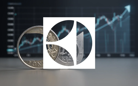 Nahaufnahme einer schwedischen Kronenmünze auf einer Oberfläche mit einem unscharfen Finanzgrafen im Hintergrund. - Foto: über boerse-global.de