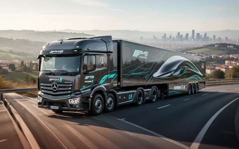 Mercedes F1 Team setzt vollelektrischen Lkw für Europa-Saison ein