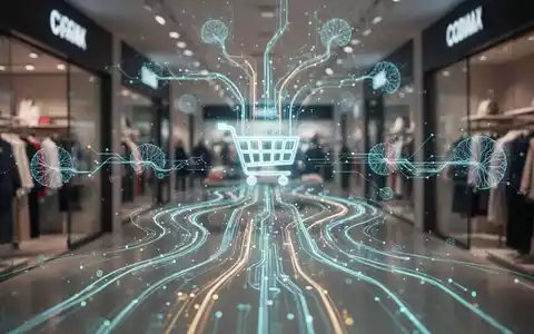 Digital pathways representing customer journeys converge into a shopping cart, with AI neural network elements symbolizing personalization. - Foto: über boerse-global.de