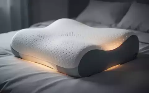 Ein ergonomisches Kopfkissen liegt auf einem Bett, um Nacken- und Rückenschmerzen vorzubeugen. Der Fokus liegt auf Komfort und Unterstützung. - Foto: über boerse-global.de