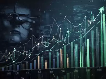 Abstrakte Darstellung von Finanzdaten mit leuchtenden Linien und Diagrammen vor einem unscharfen Technologiehintergrund. - Foto: über boerse-global.de