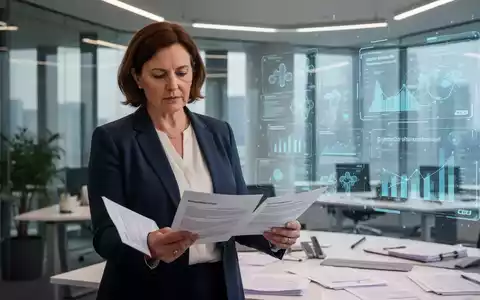 Eine nachdenkliche deutsche Gesundheitsministerin in einem modernen Büro, die Dokumente zur Gesundheitsreform prüft, mit digitalen Overlays im Hintergrund. - Foto: über boerse-global.de