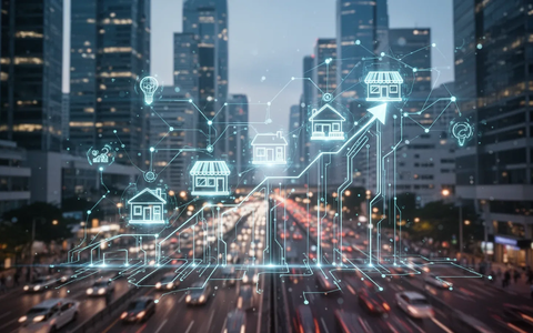 Abstract visualization of digital transformation for small and medium-sized businesses, showing growth and connectivity. - Foto: über boerse-global.de