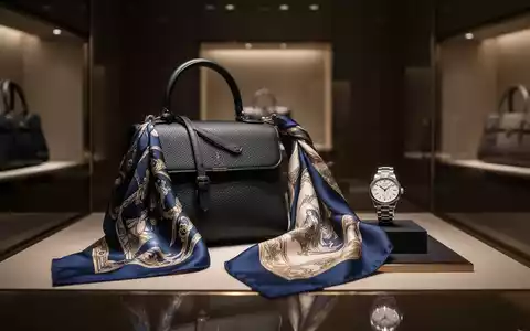 Eine luxuriöse Handtasche, ein Seidenschal und eine Armbanduhr in einem exklusiven Boutique-Schaufenster, das Eleganz und Exklusivität ausstrahlt. - Foto: über boerse-global.de