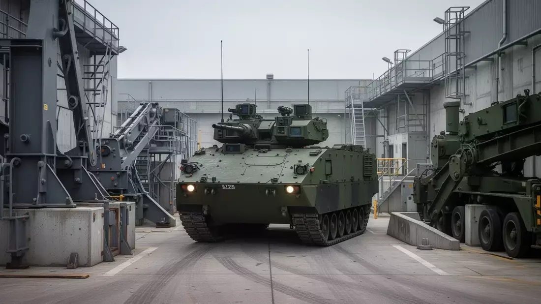 Renk Unveils New Gearbox, UGV at Eurosatory; Record Orders Yet Stock Near Key Moving Average