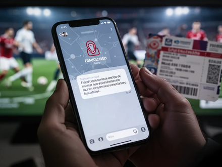 Eine Nahaufnahme einer Hand, die ein Smartphone mit einer betrügerischen Nachricht hält, im Hintergrund verschwommen. - Foto: über boerse-global.de