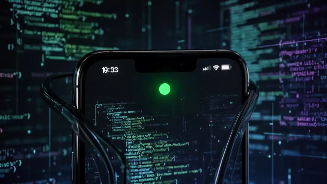 Grüner Punkt auf dem Smartphone: Warnsignal für Spionage-Apps
