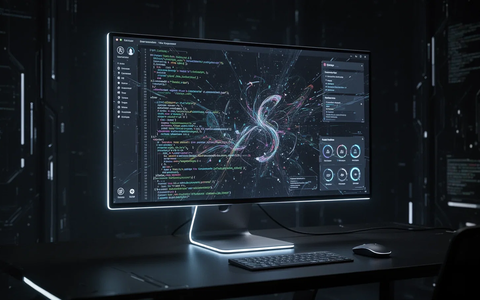 A close-up of a modern computer screen displaying a highly customizable user interface with various icons and menus, suggesting advanced software. - Foto: über boerse-global.de